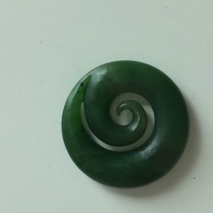 Carved Jade Koru Pendant Necklace